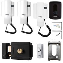 Kit Interfone Porteiro IPR 8010 Intelbras Com 2 Extensão