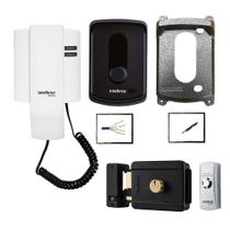 Kit Interfone Porteiro IPR 8010 Intelbras fechadura botoeira