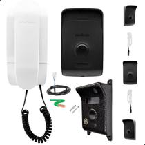 Kit Interfone Porteiro Residencial IPR 1010 Intelbras cabo para instalação e protetor Anti Roubo