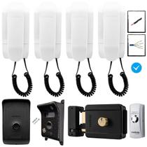 Kit Interfone Porteiro Residencial IPR 1010 Intelbras Com 3 Extenção de Audio Combo Oficial