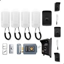 Kit Interfone Porteiro Residencial IPR 1010 Intelbras Com 3 Extenção de Audio Combo Oficial