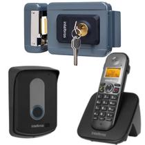 Kit Interfone Telefone e Porteiro sem fio TIS 5010 e Fechadura FX1500 CINZA INTELBRAS TIS TIS5010 FX 1500