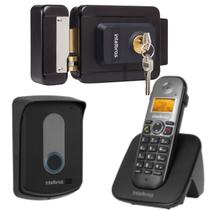 Kit Interfone Telefone e Porteiro sem fio TIS 5010 e Fechadura FX2000 PRETA INTELBRAS TIS TIS5010 FX 2000
