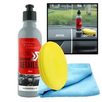 Kit Interior Detailer Autoamerica + Pano + Aplicador - Protetor De Plásticos Internos 300ml