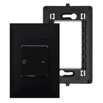 Kit Interruptor Bipolar Tecla Dupla com Placa e Suporte 4x2 Preto Legrand PIAL Plus+