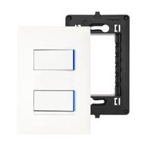 Kit Interruptor Paralelo Duplo Com LED Placa e Suporte Branco PIAL Plus+