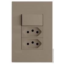 Kit Interruptor Simples + Tomada Dupla 10A 4X2 Brs12283-1Fe