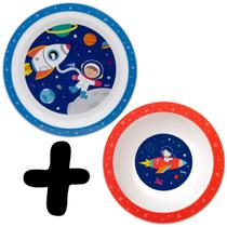 Kit Introdução Alimentar Bowl e Pratinho Infantil Animais Frutas Buba