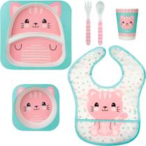 Kit Introdução Alimentar Buba 6 Peças Gatinha Colorida