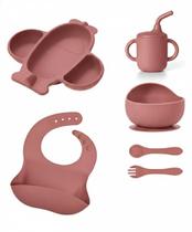 Kit Introdução Alimentar De Silicone Para Bebê Formato Avião