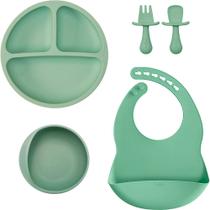 Kit Introdução Alimentar Silicone Buba 5 Peças Verde