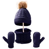 Kit inverno bebê rn touca cachecol luva gorro de lã infantil