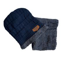 kit Inverno Gorro E Gola Forrado Touca Com Cachecol Perfeito para passar temporada quentinho