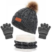 Kit inverno infantil gorro cachecol luva bebê touca de lã