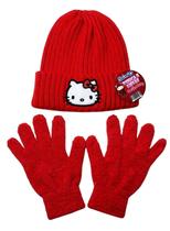 Kit Inverno Infantil Hello Kitty Vermelho Sanrio Touca e Luvas