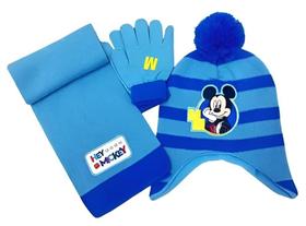 Kit Inverno Infantil Masculino Mickey Touca Cachecol Luva Kit Inverno Infantil Masculino Mickey Touca Cachecol Luva