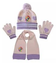 Kit Inverno Kids Touca - Luvas E Cachecol Personagem Princesas