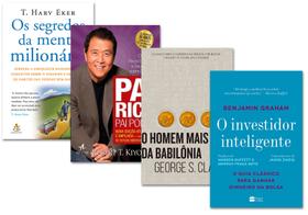 Kit Investidor Inteligente + Segredos Da Mente Milionária + Pai Rico Pai Pobre + Homem mais Rico - Exclusivo JK Livraria