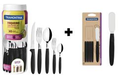 KIT IPANEMA! JOGO DE FACAS FAQUEIRO 24 Pç+ ESPATULA P/ MANTEIGA 6PÇ