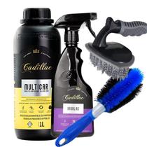 Kit Ironlac Cadillac 500ml + Multicar 1l + Escova Pneu + Escova Furo de Rodas