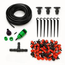 Kit Irrigação Para 20 Vasos Mangueira PVC 4mm (25 metros) Horta Gotejamento Completo