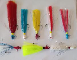 Kit isca articial streamer jig cores variadas anzol black reforçado