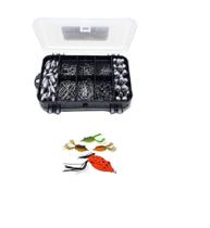 Kit Isca Artificial Estojo Chumbada Anzol e Girador