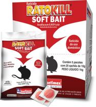 Kit Isca Soft Bait para Ratos - 5 Pacotes de 200g (20 Sachês de 10g) para Controle Rápido