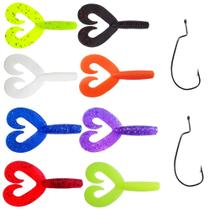 Kit Iscas Grub Duplo 9cm 7g Anzol OffSet Matadeira P/ Traira