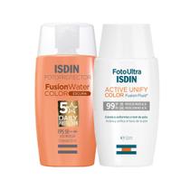 Kit Isdin - Protetor Facial Isdin FPS 99 e Protetor Solar Facial com Cor FPS 50 Escura