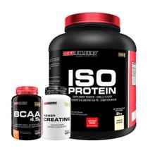 Kit Iso Protein 2Kg Baunilha + Creatina + Bcaa -Bodybuilders