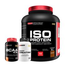 Kit Iso Protein 2Kg Chocolate +Creatina +Bcaa - Bodybuilders