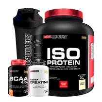 Kit Iso Protein 2kg + Power Creatina 100g + BCAA 4,5 100g Tangerina + Coqueteleira - Bodybuilders