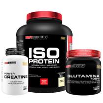 KIT Iso Protein 2Kg + Power Creatina 100g + Glutamina 100% 300g - Bodybuilders