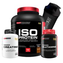 KIT Iso Protein 2Kg + Power Creatina 100g + Power Glutamina 100g + Coqueteleira - Bodybuilders