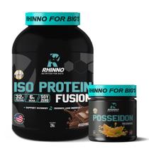 Kit Iso Protein Fusion Chocolate + Pré Treino Posseidon Nutrition For Bigs