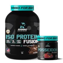 Kit Iso Protein Fusion Chocolate + Pré Treino Posseidon Nutrition For Bigs