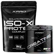 Kit Iso X Complex Refil 2Kg Chocolate Creatina Monohidratada 300g Sem Sabor XPro Nutrition Kit Iso X Complex Refil 2Kg Chocolate Creatina Monohidratada 300g Sem Sabor XPro Nutrition