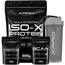 Kit Iso-X Protein - 900g + Bcaa 100g + Creatina 100g + Coqueteleira 700ml - XPRO Nutrition