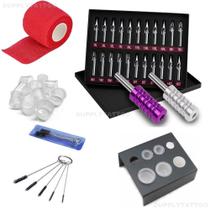 Kit Itens para Tatuagem Tattoo Ponteiras de Aço