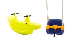 Kit Jacaré gangorra 2 Lugares Diversas Cores+ Balanço Com cinto e trava Para Crianças de Todas Idades-Kit Playground