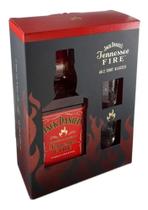 Kit Jack Daniel's Fire Canela 750ml Com 2 Copos Shot
