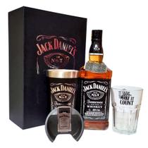 Kit Jack Daniels 1L Edição Limitada + 1 Copo Térmico + 1 Copos de Vidro