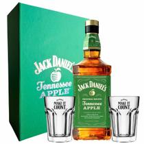 Kit Jack Daniels Apple 1L Edição Limitada + 2 Copos de Vidro