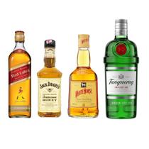 Kit Jack Daniels Honey + Red Label + White Horse + Tanqueray