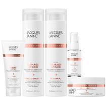 Kit Jacques Janine Damage Repair Shampoo + Condicionador 240ml Máscara 80g Leave-In 100ml Sérum 30ml
