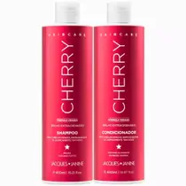 Kit Jacques Janine Hair Care Cherry Cereja Shampoo Sem Sal 450ml + Condicionador Leave-in 440ml Nutrição e Brilho