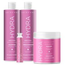 Kit Jacques Janine Hair Care Hydra Shampoo 450ml Condicionador 440ml Máscara 400g Ampola 45g