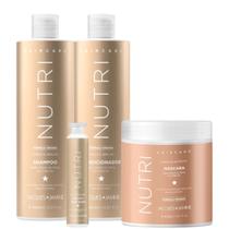 Kit Jacques Janine Hair Care Nutri Shampoo 450ml Condicionador 440ml Máscara 400g Ampola 45g Kit Jacques Janine Hair Care Nutri Shampoo 450ml Condicionador 440ml Máscara 400g Ampola 45g