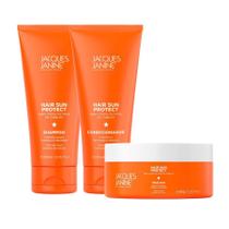 Kit Jacques Janine Hair Sun Shampoo Condicionador 200ml Máscara Hidratação Filtro Solar 80g
